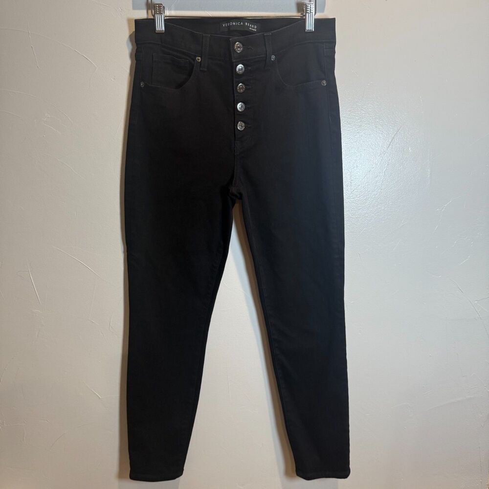Veronica Beard Debbie Skinny High Rise Onxy Jeans Size 30/10 Buttonfly EUC